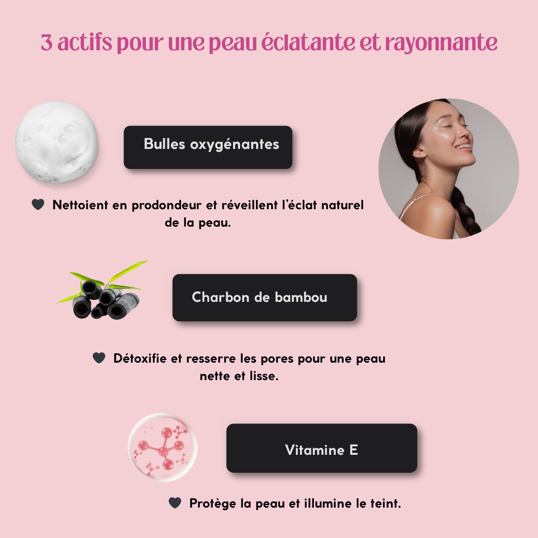💗 Masque à bulles oxygénant - Éclat immédiat